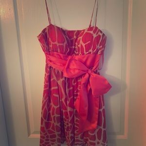 Giraffe print cocktail dress